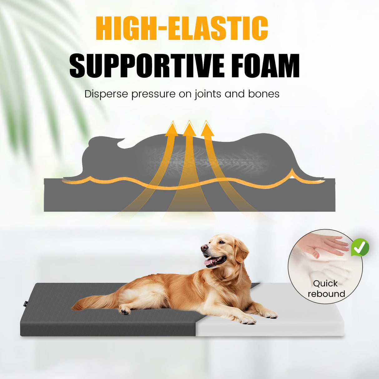 ESCRODOI Dog Car Bed for Back Seat Cover, Supportive Foam Pet Mat Cushion for Car Backseat Extender with Removable Cover, Large Size for SUV & Truck, Easy Clean, Extra Large