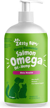 Load image into Gallery viewer, Zesty Paws Salmon Omega Oil Hemp for Dogs and Cats with Wild Alaskan Salmon Oil Omega 3 and 6 Fatty Acids with EPA DHA for Pets Supports Normal Skin Moisture and Immune System Function 32oz
