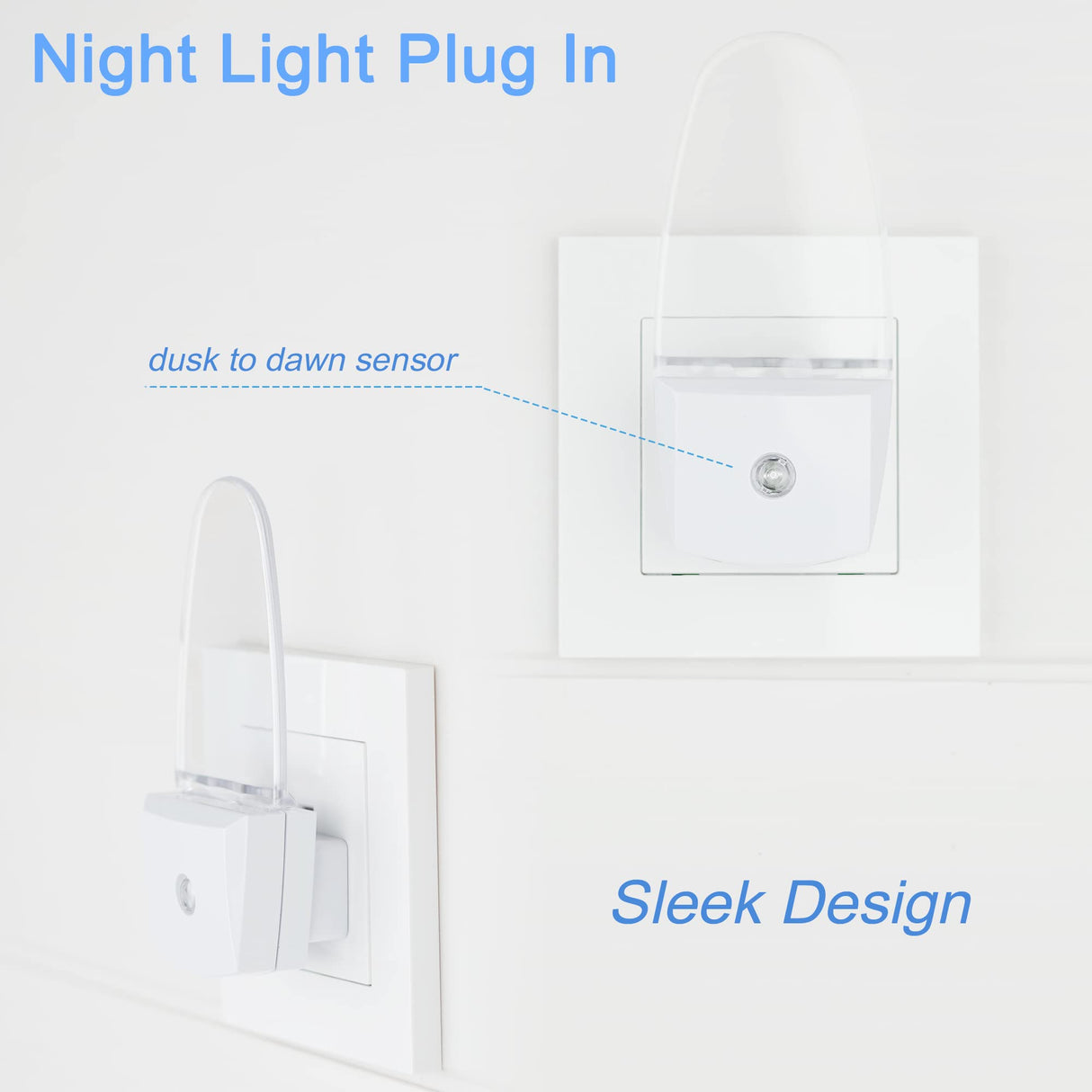 REMINDA 4 Pack Auto Nightlight Lamp with Dusk to Dawn Sensor for Bedroom, Plug in, Red