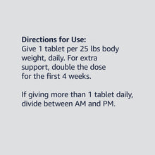 Load image into Gallery viewer, Amazon Basics Dog Hip &amp; Joint Daily Chewable Tablets, with Glucosamine, MSM, and Chondroitin, Duck Flavored, 120 Count (Previously Solimo)
