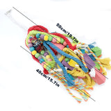 GILYGI 20.5 inch Parrot Chewing Toys - Wooden Block Tearing and Cotton Rope Toys for Medium Large Extra Large Parrot Conures African Grey Amazon Cockatoo and Macaw
