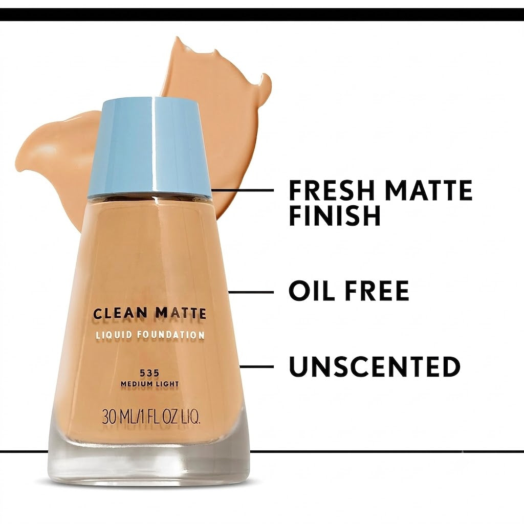 Clean Matte Liquid Foundation Classic Ivory, 1 oz (packaging may vary)