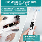 SylvanSparkKitchen Dog Plaque and Tartar Remover Plaque Remover for Teeth with Led Light 5 Adjustable Modes Electric Toothbrush Teeth Cleaning Kit for Dog and Cat Pet Ultrasonic Tooth Cleaner