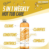Oh Yuk 5-in-1 Weekly Hot Tub Chemicals (2 Pack) – All-in-One Hot Tub Cleaner & Spa Protector | Clarifier, Conditioner & pH Support | Spa Chemicals for Hot Tub Water Care