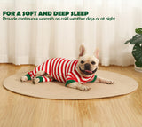 Sychien Dog Christmas Pajamas Small,Red and White Striped Pjs for Boy Girl Dogs,Thermal Warm Cotton Holiday Jumpsuit for Big Dog,XS