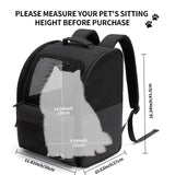 wakytu Cat Carrier Backpack,Steel Wire Frame More Stable,600D Wear-Resistant Oxford Fabric, Dog Carrier Cat Backpacks Suitable for Travel,Black