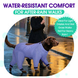 OUOBOB Waterproof Dog Bodysuit for Large Dogs, Dirt Guard Dog Jacket for Muddy Walks & Wet Weather, Lightweight Bodysuit for Belly Protection for Shiba Inu, Shelties, Bulldogs - L