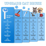 Pet Steam Brush for Dog & Cat - 3-in-1 Steam Grooming Brush for Shedding & Hair Removal - Self Cleaning Spray Comb with Mist for Long Haired Pets - Includes 1*Waterless Shampoo, Blue.