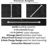 2 Pack 24 Inch Satin Brush Nickel Shower Grab Bar - 1.25" Diameter,ZUEXT Stainless Steel Bathroom Grab Bar, Bath Balance Bar,Safety Hand Rail Support, Handicap Injury Elderly Senior Assist Bath Handle