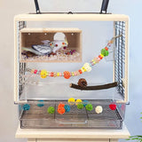 Rypet Parakeet Nesting Box Transparent Design, Thwartwise Bird Nest Breeding Box with Perch Wood Bird Cage House for Cockatiel Lovebirds Budgie Finch Parrotlets Canary M
