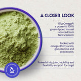 Premium Green Lipped Mussels for Dogs – Pure New Zealand Green Lipped Mussel Powder with Blue Lipped Mussels for Dogs – for Hip and Joint Flexibility, Mobility, Strength, Tendons and Muscles – 2.60oz
