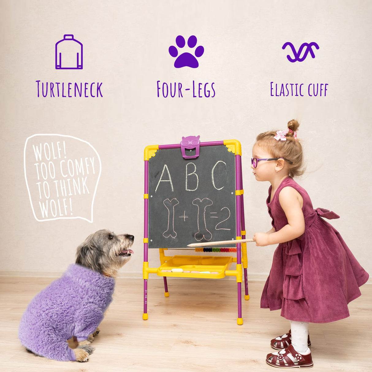 Reginary 3 Pieces Dog Pajamas Puppy Clothes Winter Coats Elastic Pajamas for Puppy Fluffy Jumpsuit Fleece Sweater for 4 Legs Dog Bodysuit(Small,Pink, Purple, Green)