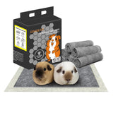 GINIDEAR Guinea Pig Bedding, Disposable Guinea Pig Cage Liners, Charcoal Odor Controlling Absorbent Waterproof Pee Pads for Rabbits, Hamster and Other Small Animals. 24''x47''(for Midwest),10 Count