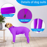 Etdane Recovery Suit for Dogs Surgery Suit Female Spay Dog Surgical Recovery Suit Male Dog Onesie for Surgery Female Anti Licking Wounds Dog Shedding Suit Purple/Large