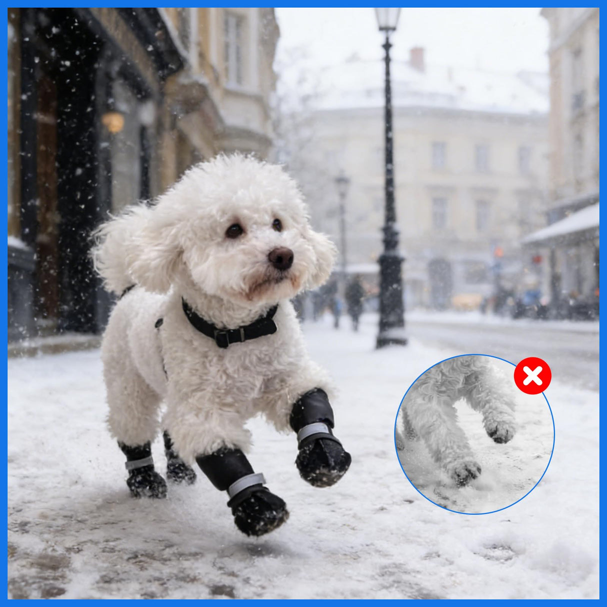 Winter Dog Boots with Leg Protection, Non-Slip Sole for Small & Medium Dogs - Waterproof Adjustable Straps, Paw Protector for Outdoor Walking & Hiking (L)