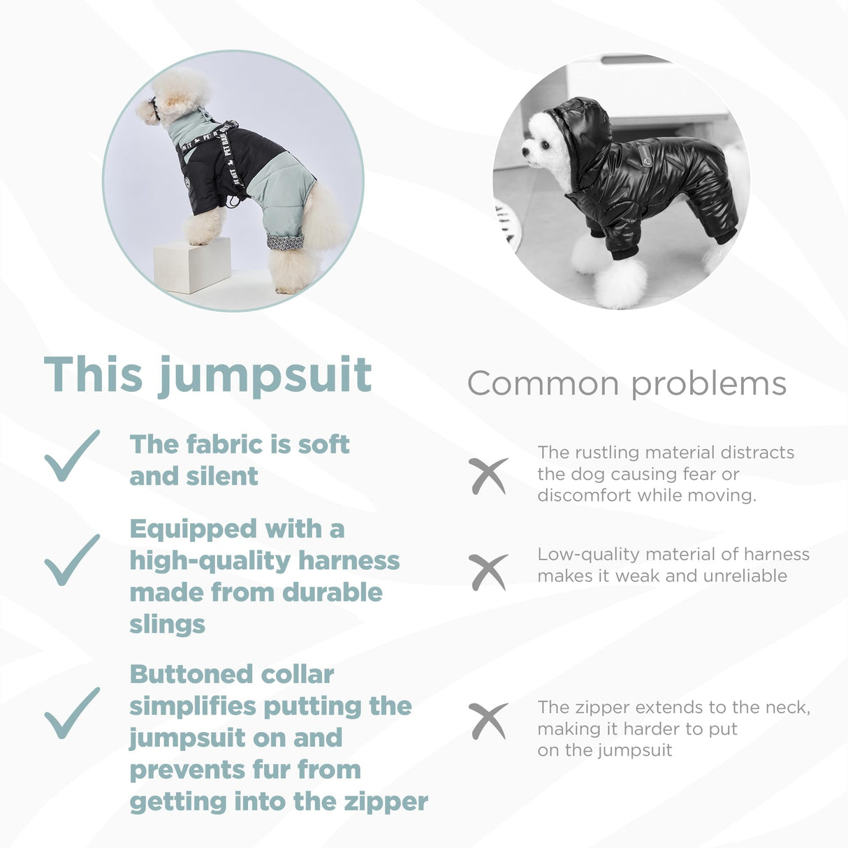 PETBARONET Waterproof Full Body Snowsuit with Harness, Reflective Jacket for Small and Medium Dogs (Green, XL:Chest 18.9'', Length: 14.2'')