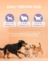 Mushroom for Dogs - with Turkey Tail Mushroom for Dogs, Lion’s Mane, Shiitake, Supports Joint & Gut Health, Enhances Energy, Lumps & Bumps Supplement,Organic Mushrooms Supplement for Dog, 60ml Drop