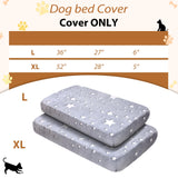 Hoopttay Flannel Waterproof Dog Bed Covers Replacement Washable, Elastic Edged Dog Bed Sheet with Glow in the Dark Star Design for Large & Medium Pet Beds, Cover Only (Gray, 52.0"L x 28.0"W x 5.0"Th)