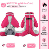 AOFITEE Large Dog Coat Warm Dog Jacket for Winter, Dogs Winter Coat with Harness Built in, Reflective Turtleneck Dogs Puffer Jacket Snowsuit, Full Body Fleece Coats for Small Medium Large Pet, XXL