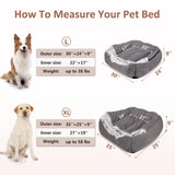 MIXJOY Dog Beds for Large Medium Small Dogs, Rectangle Cave Hooded Blanket Puppy Bed, Luxury Orthopedic Cat Beds for Indoor Cats, Warmth and Machine Washable (35 inches, Grey)