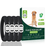 Flea and Tick Prevention for Dogs, 4 Pack Flea Collar for Dogs, Dog Flea and Tick Treatment, 32 Months Protection, Waterproof, Adjustable Collar for Dog, One Size Fits All for All Breeds, Black