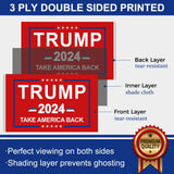 Trump 2024 Flag 3x5 Outdoor Double Sided - 3 Ply Red Take America Back 2024 Donald Trump Flags for Outside Indoor Outdoor Patriotic Decorations - Heavy Duty President Trump Flag with 2 Brass Grommets