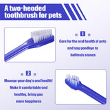 100 Pieces Dog Toothbrush Kit Set Double-Headed Toothbrush Long Handle Tooth Brush Soft Bristle Pet Tooth Brush for Small Medium Large Pet Cat Teeth Cleaning Set