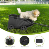 AESRAOU Mini Dog Strollers for Mini Pets, Foldable Multifunctional Shopping Carts with Extendable Pull Handle, Doggie Wagon Built-in Cushion and Safety Rope with Storage Bag (Black)