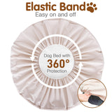 Dog Bed Covers Replacement Washable for Round & Donut Bed Waterproof Dog Bed Sheets Soft & Noiseless Pet Bed Cover 36" x 36" x 10" Beige