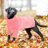 ASENKU Knitted Dog Sweater, Pullover Big Thermal Dog Winter Sweater, Turtleneck Doggy Sweaters for Large Medium Dogs Boy Girl,Warm Pet Sweatshirt for Maltese,Mini Dachshund,M