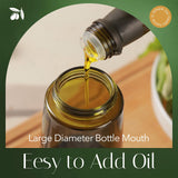 16oz/470ml Light-Blocking Dark Oil Sprayer for Cooking, 2 in 1 Olive Oil Dispenser Bottle for Kitchen, Premium Dark Green Glass Oil Bottle, Food-Grade Oil Mister for Air Fryer, BBQ (Black)