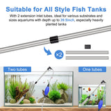 fishkeeper Quick Aquarium Siphon Pump Gravel Cleaner - 256GPH Adjustable Powerful Fish Tank Vacuum Gravel Cleaning Kit for Aquarium Water Changer, Sand Cleaner, Dirt Removal