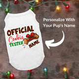 Personalized Christmas Dog Shirt, Official Cookie Tester Dog Shirt, Lightweight Shirt for Dog, Shirt for Puppies to Dogs 90 Pounds Clothes for Dogs, Custom Dog Shirts (Large Wide 14-20 lbs)