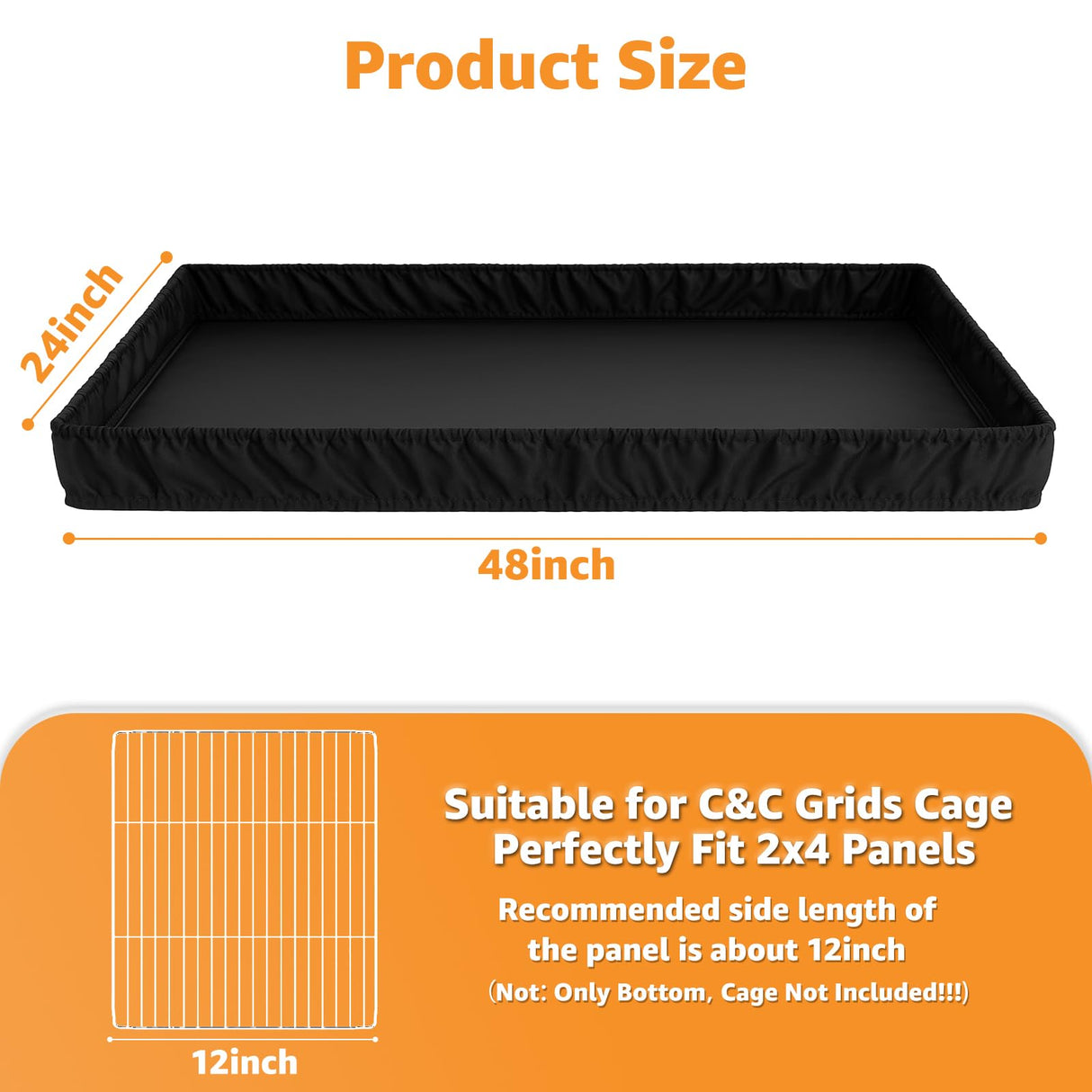 PJYuCien Guinea Pig Cage Liner, Waterproof Tarp Bottom pad for Rabbits, Easy to Install, Suitable for Totoro, Hedgehogs, Ferrets and Other Small Animals.Not Include Cage (24" X 48")