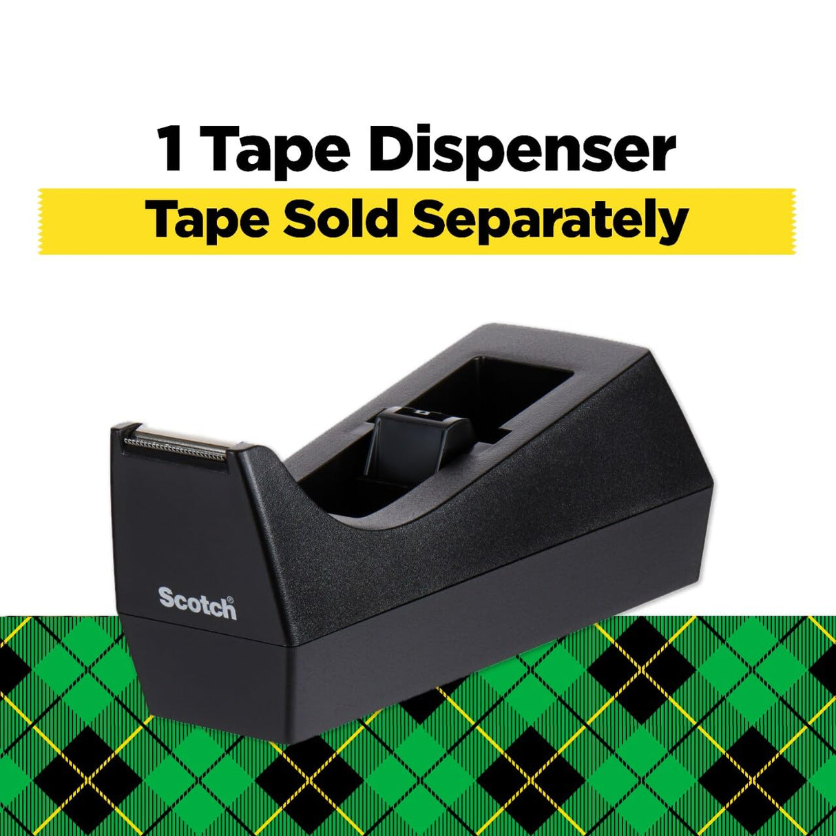 Scotch Desktop Tape Dispenser, Black, 2.7 in. x 2.7 in. x 6.4 in., 1 Tape Dispenser, Polystyrene (PS)
