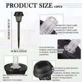 Qualirey 12 Pcs Solar Bug Zapper Outdoor Waterproof Solar Mosquito Zapper Outdoor Solar Powered Mosquito Killer Lamp Lighting Mosquito Repellent Lamp for Patio Yard Garden Insect, Purple White Light