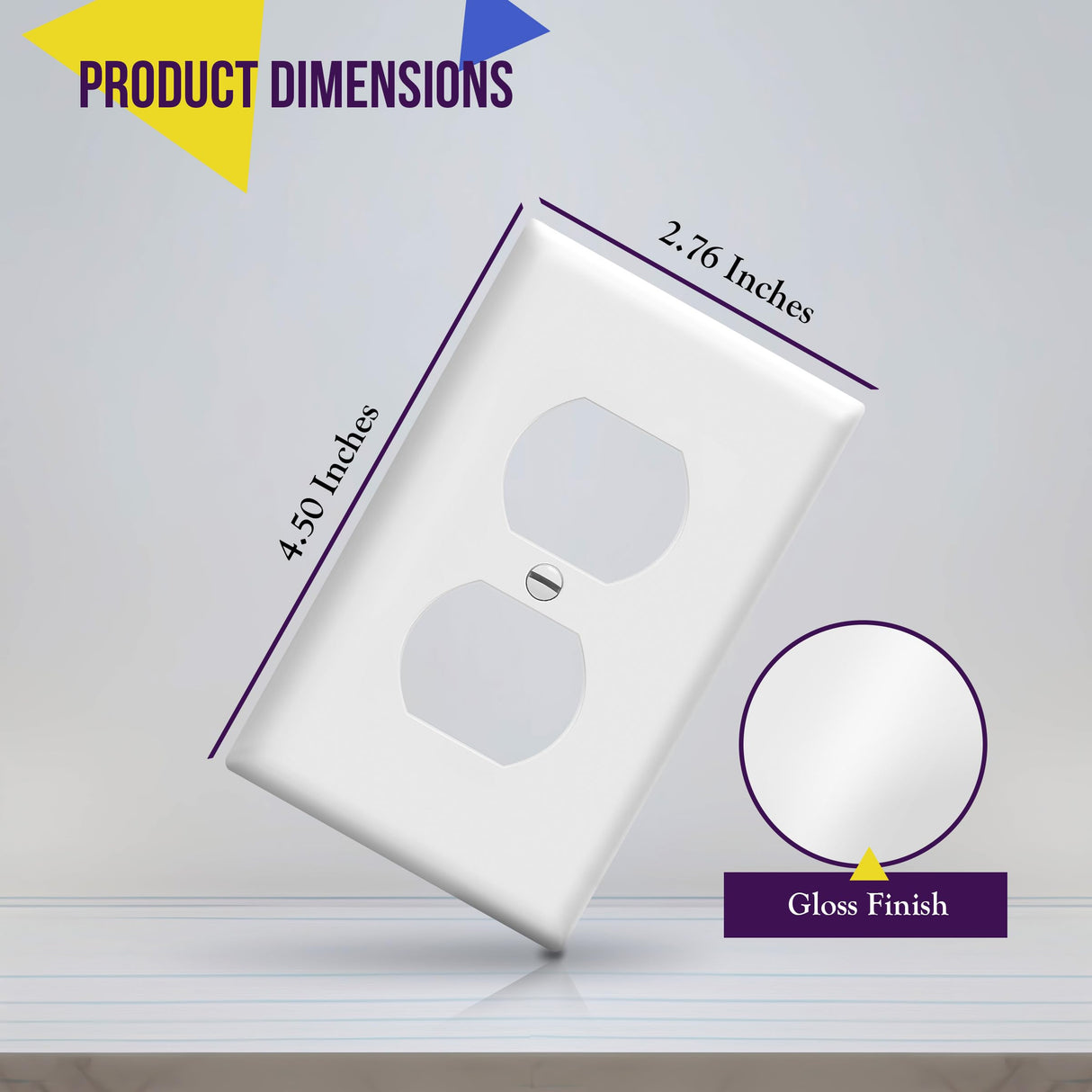 ENERLITES Duplex Wall Plates Kit, Electrical Outlet Covers, Standard Size 1-Gang 4.50" x 2.76", Unbreakable Polycarbonate Thermoplastic, Electric Receptacle Plug Covers, 8821-W-5PCS, White (5 Pack)