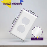 ENERLITES Duplex Wall Plates Kit, Electrical Outlet Covers, Standard Size 1-Gang 4.50" x 2.76", Unbreakable Polycarbonate Thermoplastic, Electric Receptacle Plug Covers, 8821-W-5PCS, White (5 Pack)
