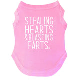 Stealing Hearts Blasting Farts Dog Tee Shirt | Sleeveless Breeds | Valentine's Day | Cute & Funny |Baby Pink, 2X-Large 983