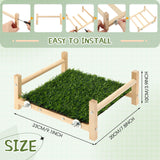 AceOrbit Bird Foraging Bed with Grass Mat 9.06 x 7.87 x 3.94 Inch Parrot Foraging Toy Hammock Bed Wood Frame Easy Install with Hardware Kit for Small Birds Cage Enrichment