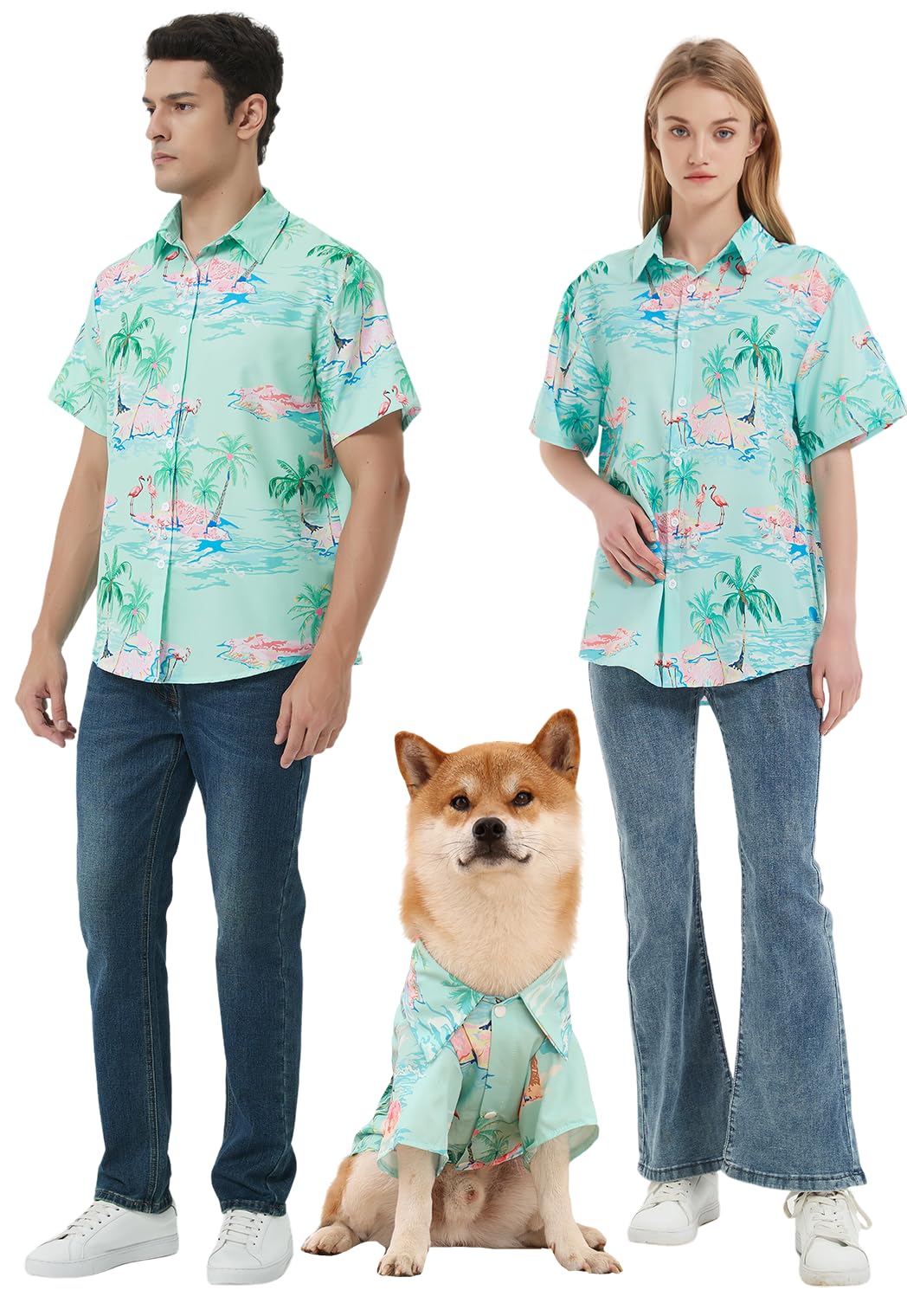 YENBOLOI Dog Hawaii Shirts Stylish Hawaiian Themed Pet and Owner Matching Apparel Owner and Pet Shirts are Sold Separately