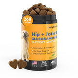Glucosamine for Dogs 260Ct Chews - 23oz Hip and Joint Supplement Chews for Dogs, Chondroitin Joint Supplement for Dog Joint, USA Lab Formula with Probiotics, Natural Support for Dogs