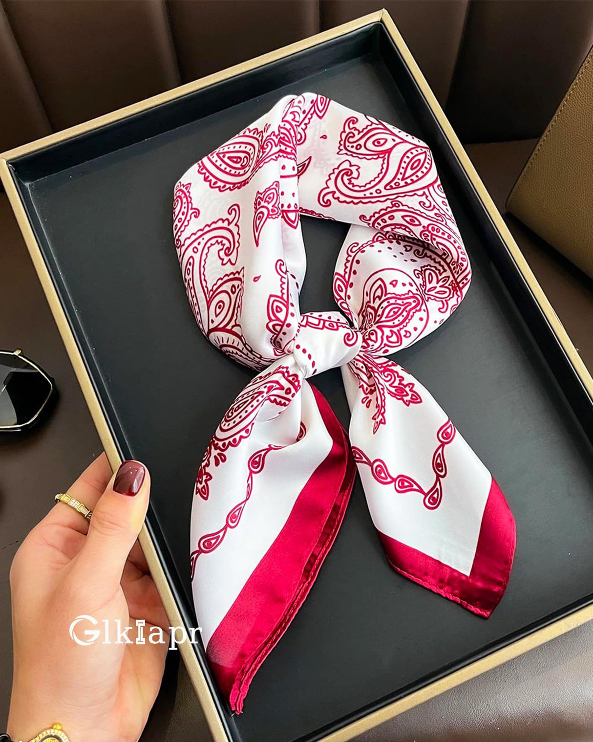 Glkiapr Satin Bandana Headscarf for Women Silky Hair Scarves for Fashion Lightweight-27