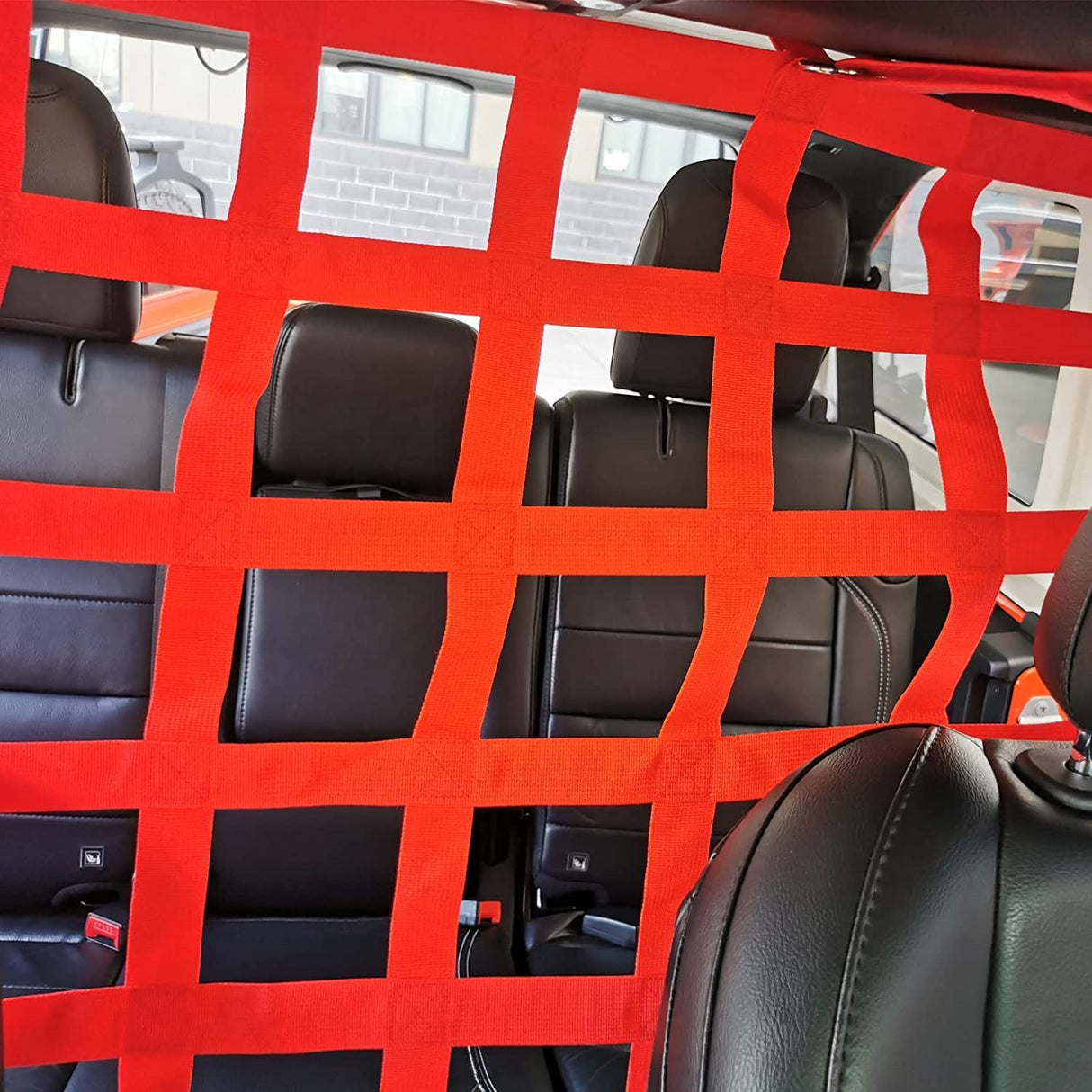 POETRYXIAO Rear Seat Isolation Pet Net, Back Seat Divider for Dog for 2007-2020 Jeep Wrangler JK JL Gladiator JT 2/4 Door(Red)