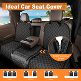 Dog Car Seat Cover for Back Seat - Waterproof, Non-Slip, Pet Bench Seat Covers, with 60/40 Split Bench Fit, Universal Size for Sedans, Trucks & SUVs, Machine Washable, Non-Stick Fur & Durable, M-Black