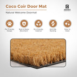 Welcome Dog - 17"x29" - Coir Door Mat with Heavy Duty Backing - Welcome Mats for Entryway, Porch - Anti-Slip PVC & Coconut Fiber Surface - Natural Home Accessories, Minimalist Original Design