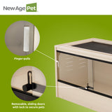 New Age Pet ECOFLEX 48" Wide Large Reptile Habitat, Mojave Lounge for Snakes, Tortoises & Lizards in Maple, Black & Grey, Easy Assembly, Sliding Glass Doors & Mesh Top