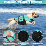 EMUST Dog Life Vests, Adjustable Dog Life Jackets for Small Dogs with Enhanced Buoyancy, Small Dogs Flotation Vest with Durable Rescue Handle, Turquoise,XS