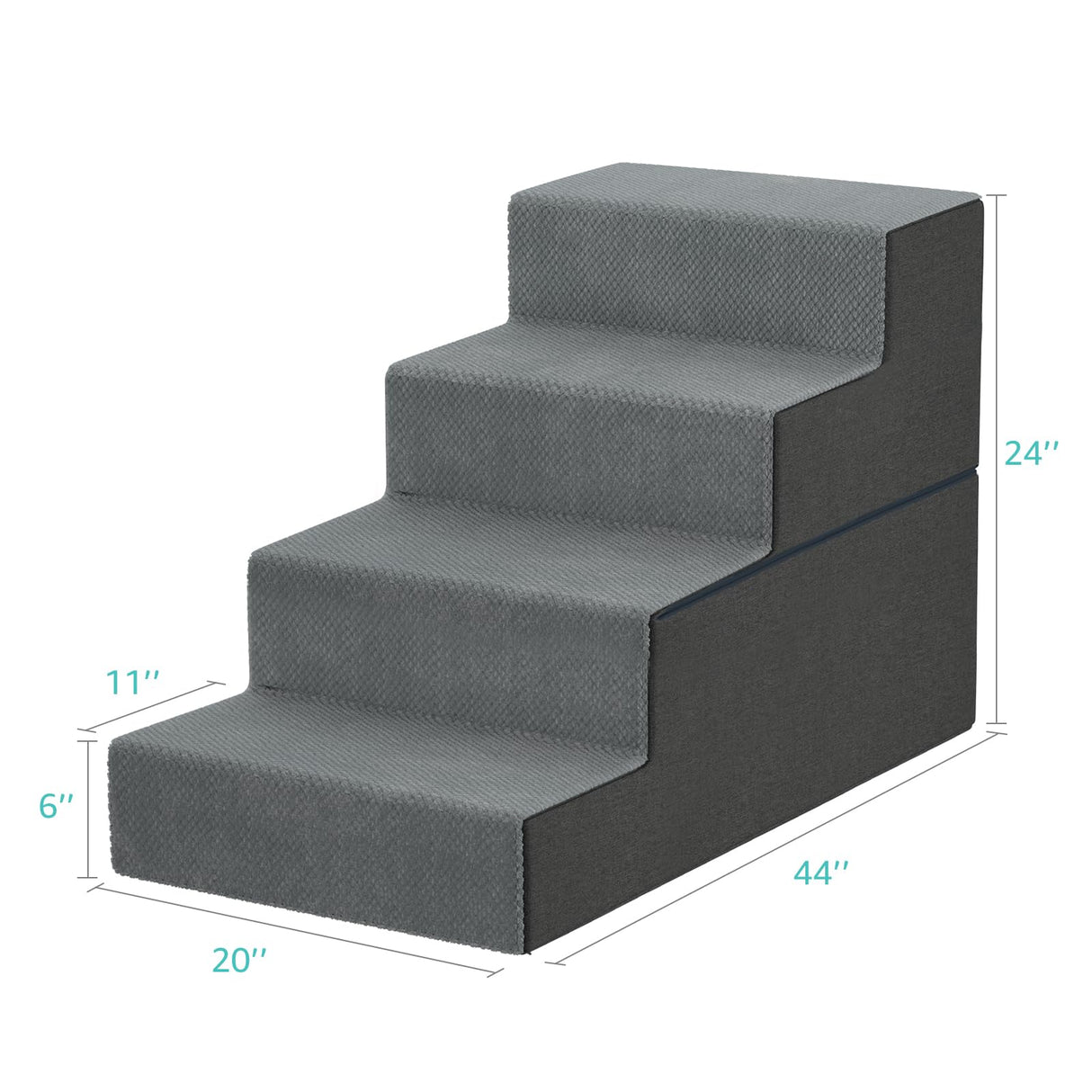 YENING Large Dog Stairs for High Beds - 24 Inches Tall Extra Wide Pet Steps for Large Dogs to Get on Bed 4 Deep Step for Couch