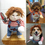 Pet Deadly Dog Costume, Cute Dog Cosplay Halloween Christmas Funny Pet Clothes Party Costume for Small Medium and Large Dogs (Small)